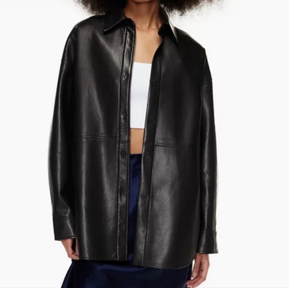 Aritzia Jackets & Blazers - Aritzia Babaton Pelli Shacket Blaack Vegan Leather Size Large